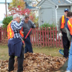 UMM rake leaves near Grove Tabernacle
